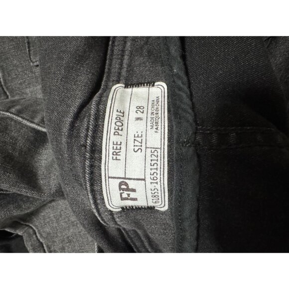 Free People Dark Gray Denim Shortalls Size 28 - Picture 4 of 5